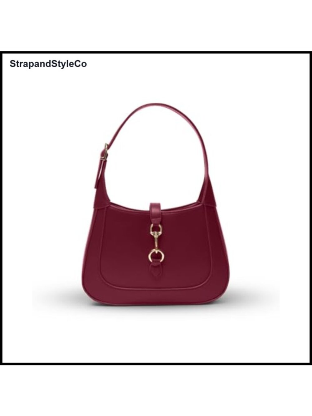 PU Leather Crescent Hobo Shoulder Bag with Adjustable Crossbody Strap
